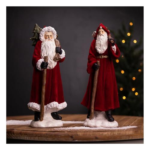 Melrose International 12"H Resin Santa (Set of 2) - Primary Image