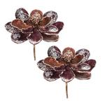 Melrose International 19"H Polyester Magnolia Stem (Set of 2) - Thumbnail 3 of 3