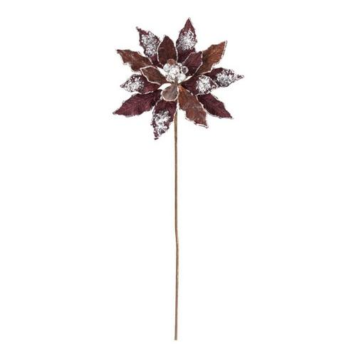Melrose International 27"H Polyester Poinsettia Stem (Set of 2) - Primary Image