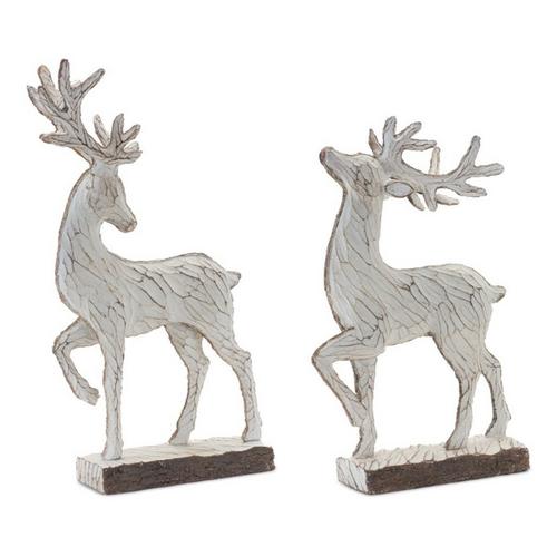 Melrose International Carved Resin Deer (Set of 2) - Primary Image