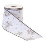 Melrose International 4" x 10 Yds. Snowflake Wired Cotton Ribbon (Set of 2) - Thumbnail 2 of 3