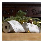 Melrose International 4" x 10 Yds. Snowflake Wired Cotton Ribbon (Set of 2) - Thumbnail 3 of 3