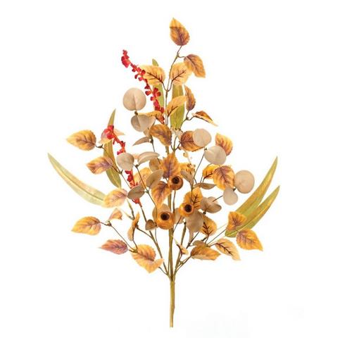 Melrose International 30"H Polyester Fall Leaf and Pod Spray (Set of 2) - Primary Image