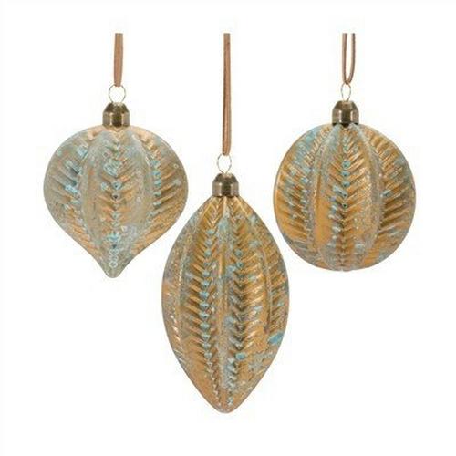 Melrose International Gold/Patina Glass Ornament (Styles May Vary) - Primary Image