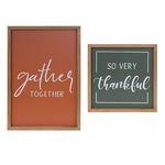 Melrose International Gather and Thankful Signs (Set of 2) - Thumbnail 1 of 3