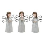 Melrose International Floral Etched Angel Figurine (Set of 3) - Thumbnail 1 of 4