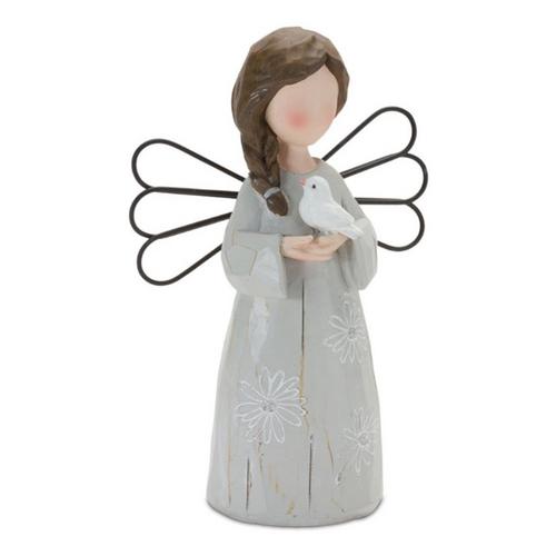 Melrose International Floral Etched Angel Figurine (Set of 3) - Primary Image