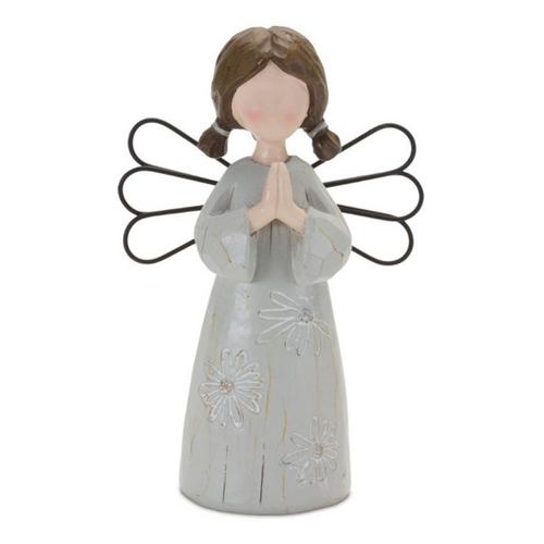 Melrose International Floral Etched Angel Figurine (Set of 3) - Primary Image