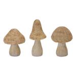 Melrose International Wicker Mushroom Dcor (Set of 3) - Thumbnail 1 of 2