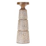 Melrose International Etched Candle Holder with Wood Grain Design (Set of 3) - Thumbnail 2 of 6