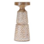 Melrose International Etched Candle Holder with Wood Grain Design (Set of 3) - Thumbnail 3 of 6