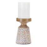 Melrose International Etched Candle Holder with Wood Grain Design (Set of 3) - Thumbnail 4 of 6