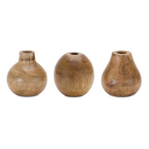 Melrose International Natural Wood Bud Vase (Set of 3) - Primary Image