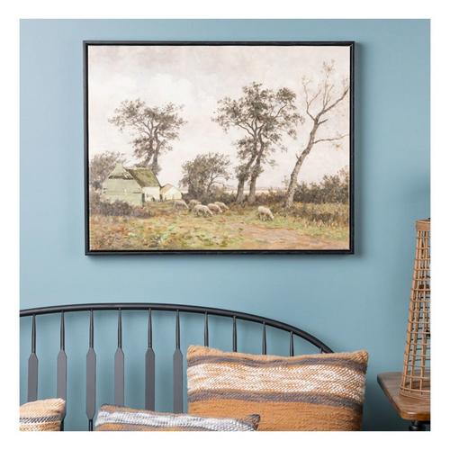 Melrose International 28"L Framed Farm Canvas Wall Art - Primary Image