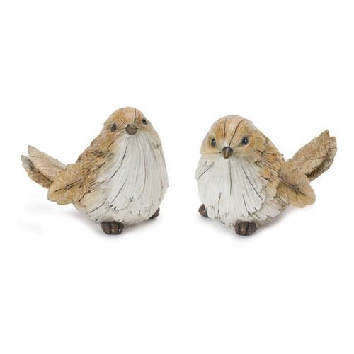 Melrose International Carved Leaf Bird Figurine (Set of 2) - Primary Image