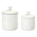 Melrose International Ceramic Farm Animal Canister (Set of 2) - Thumbnail 1 of 4