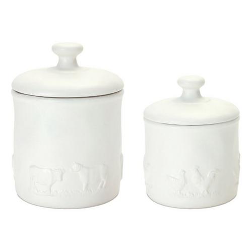 Melrose International Ceramic Farm Animal Canister (Set of 2) - Primary Image