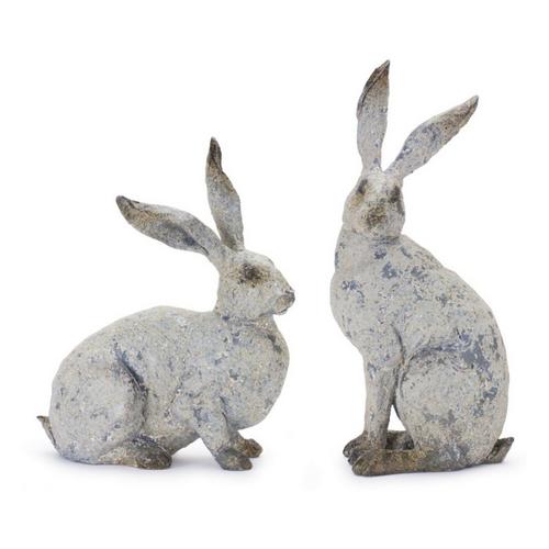 Melrose International Weathered Rabbit Statue (Set of 2) - Primary Image