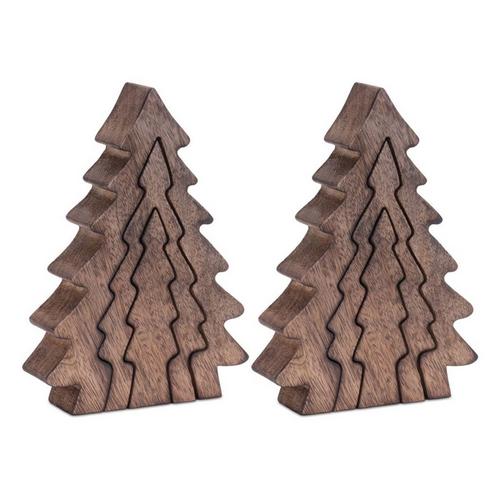 Melrose International Triple Tree Wood Puzzle (Set of 2) - Primary Image