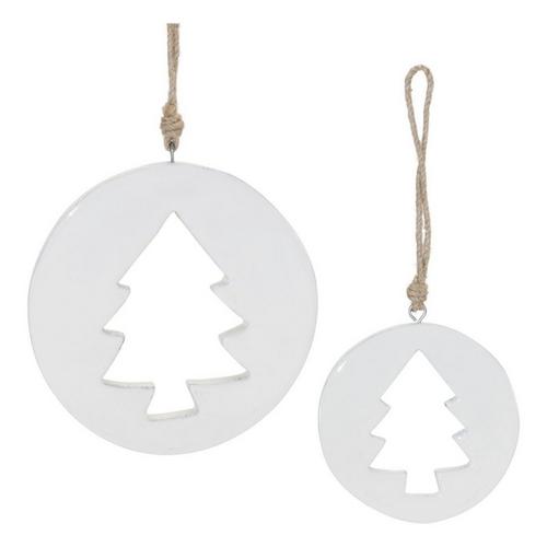Melrose International White Wooden Tree Cut-Out Ornament (Set of 12) - Primary Image