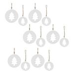Melrose International White Wooden Tree Cut-Out Ornament (Set of 12) - Thumbnail 3 of 3