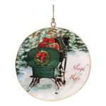 Melrose International Sleigh Ride Disc Ornaments (Set of 6) - Thumbnail 1 of 3