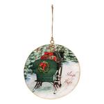 Melrose International Sleigh Ride Disc Ornaments (Set of 6) - Thumbnail 2 of 3