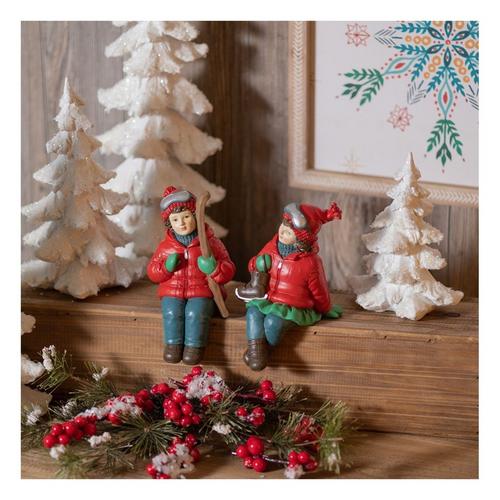 Melrose International Resin Kids w/ Skis and Skates Figurines (Set of 4) - Primary Image