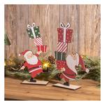 Melrose International Wooden Santa w/ Presents Figurines (Set of 2) - Thumbnail 4 of 4