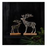 Melrose International 7in and 9.5in Aluminum Deer on Wood Base Dcor (Set of 2) - Thumbnail 4 of 5