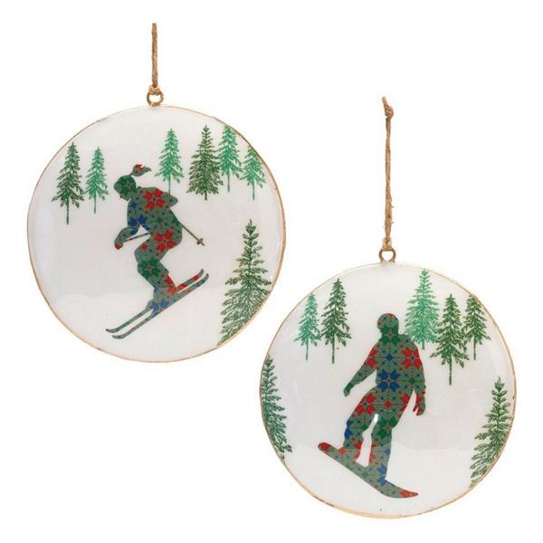 Melrose International Ski and Snowboard Disc Ornaments (Set of 6)