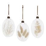 Melrose International Glass Ornaments with White Dried Floral (Set of 12) - Thumbnail 1 of 6