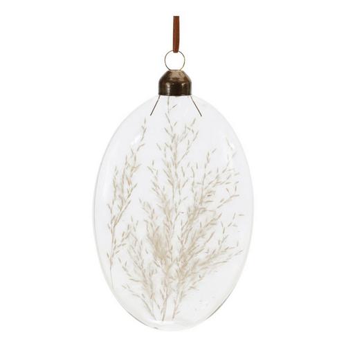Melrose International Glass Ornaments with White Dried Floral (Set of 12) - Primary Image