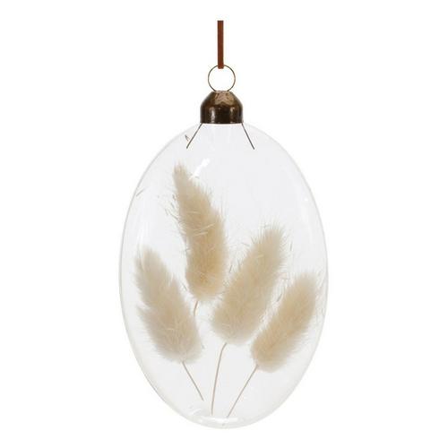 Melrose International Glass Ornaments with White Dried Floral (Set of 12) - Primary Image