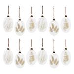 Melrose International Glass Ornaments with White Dried Floral (Set of 12) - Thumbnail 6 of 6