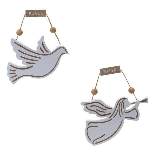 Melrose International Dove and Angel Ornaments (Set of 6) - Primary Image