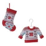 Melrose International Stocking and Sweater Ornaments (Set of 12) - Thumbnail 1 of 3