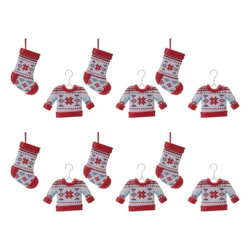 Melrose International Stocking and Sweater Ornaments (Set of 12) - Primary Image