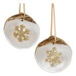 Melrose International Clam Shell and Snowflake Ornaments (Set of 12) - Thumbnail 1 of 5