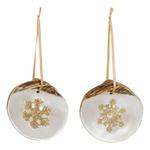 Melrose International Clam Shell and Snowflake Ornaments (Set of 12) - Thumbnail 2 of 5
