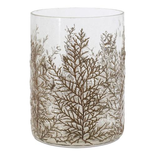 Melrose International Dried Cedar Glass Candle Holder 8"H - Primary Image