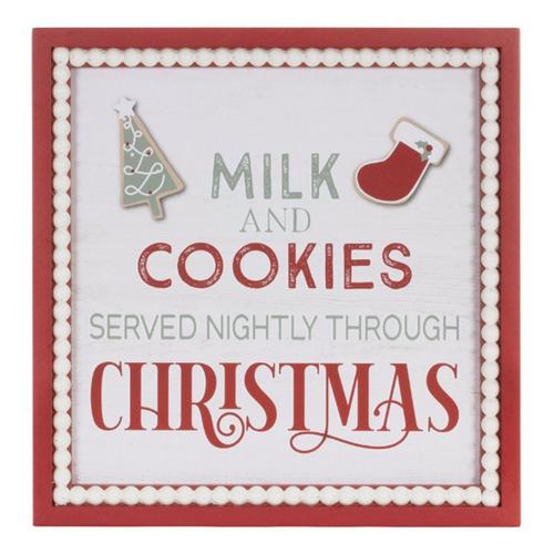 Melrose International 15in Milk and Cookie Sign - Primary Image
