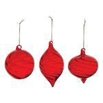 Melrose International Assorted Glass Red Ball Ornament - Thumbnail 2 of 3