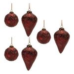 Melrose International Burgandy Distressed Glass Ornaments (Set of 6) - Thumbnail 3 of 3