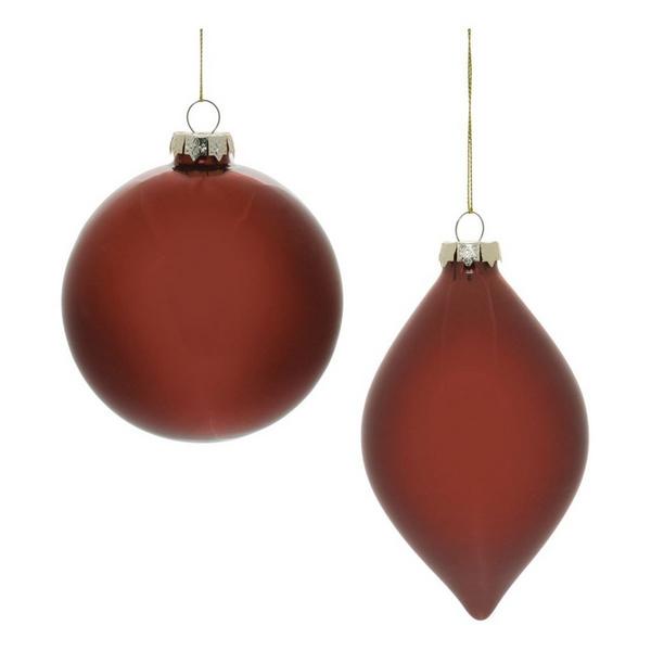 Melrose International Cinnamon Glass Ornaments (Set of 6)