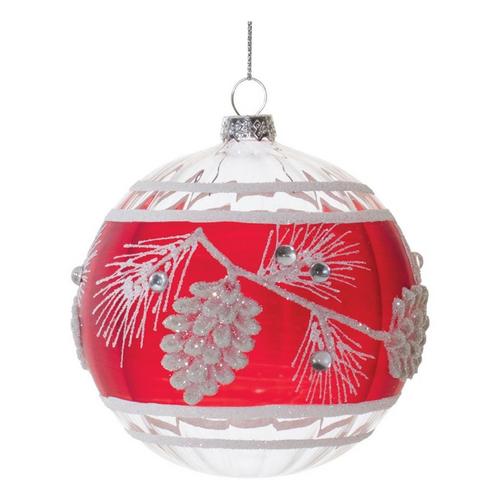 Melrose International Glittered Pinecone Glass Ornaments (Set of 6) - Primary Image