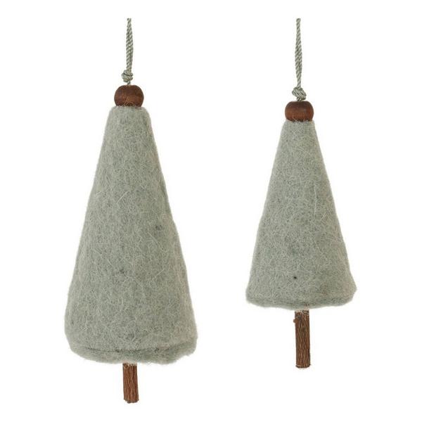 Melrose International Wool Tree Ornaments (Set of 8)