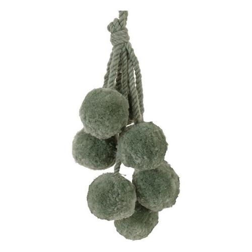 Melrose International 14.5in Green Pom Pom Drop Ornaments (Set of 4) - Primary Image