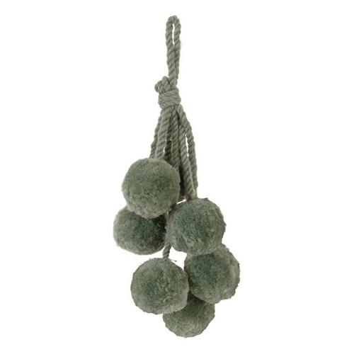 Melrose International 14.5in Green Pom Pom Drop Ornaments (Set of 4) - Primary Image
