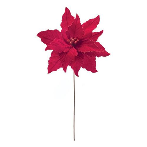 Melrose International 24in Red Poinsettia Stem (Set of 2) - Primary Image